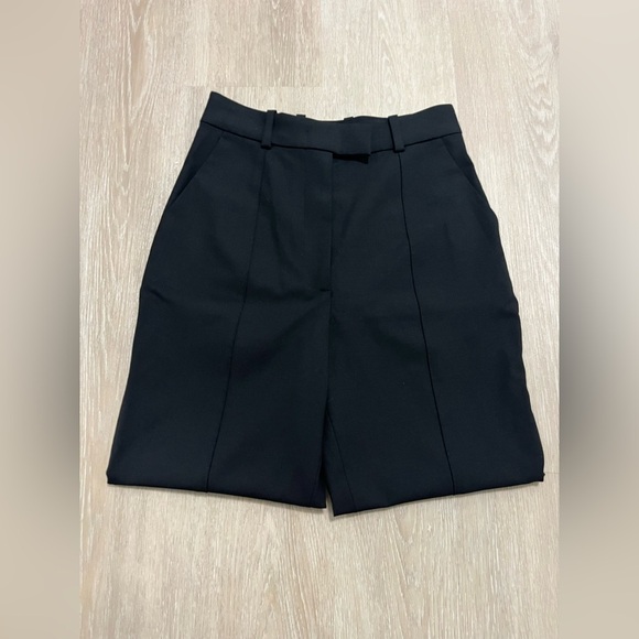 COS Wool Black Wide-leg Crop Trousers - Picture 6 of 13